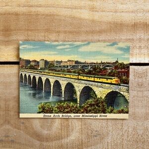 Mississippi River Stone Arch Bridge Mini Postcard
